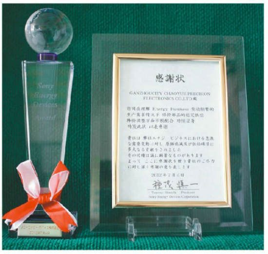 SONY��良供��商��(2012年)SONY Energy Device Award, 2012